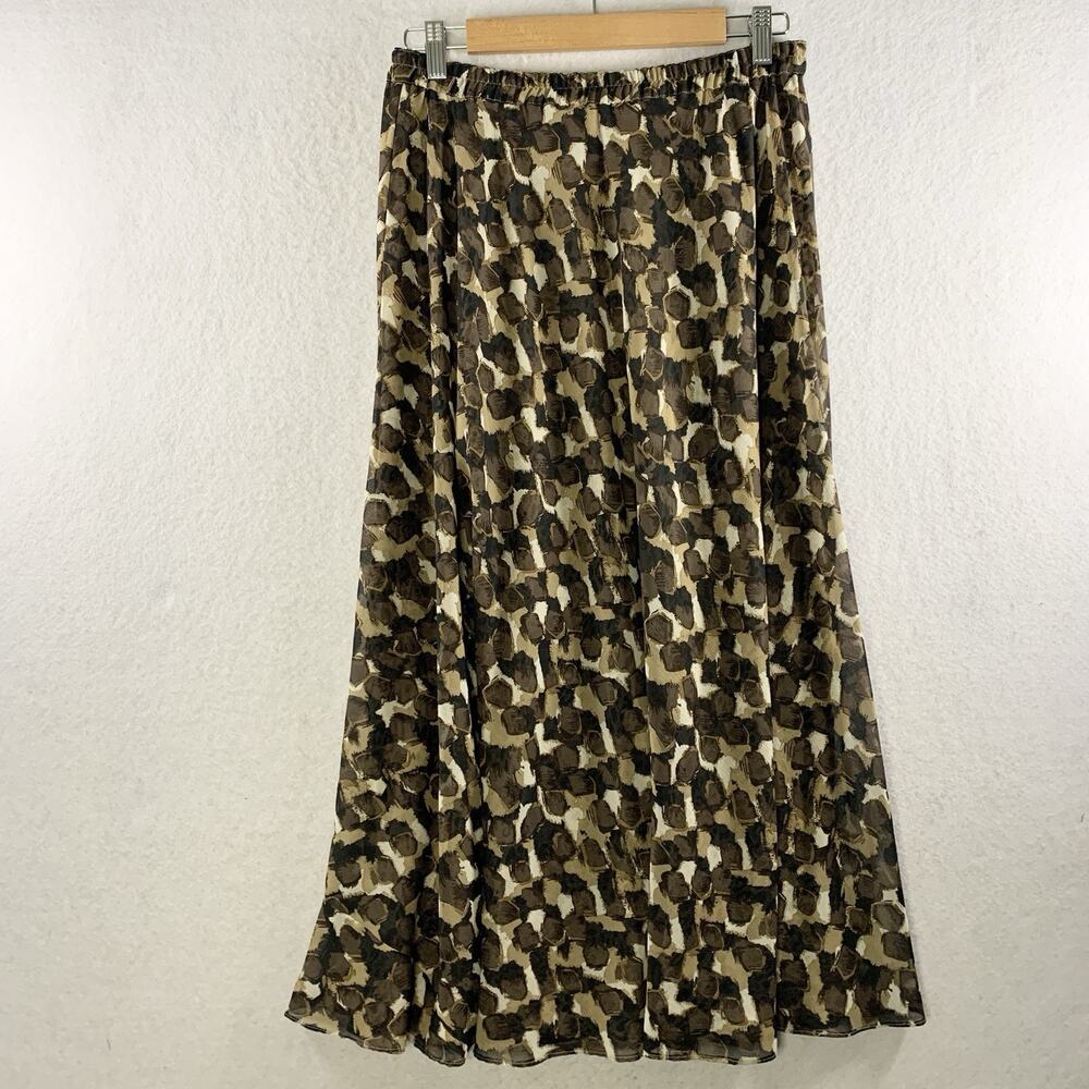 Women Reversible Animal Print Maxi Skirt‎ Sz M Boho Whimsigoth Maximalist Office
